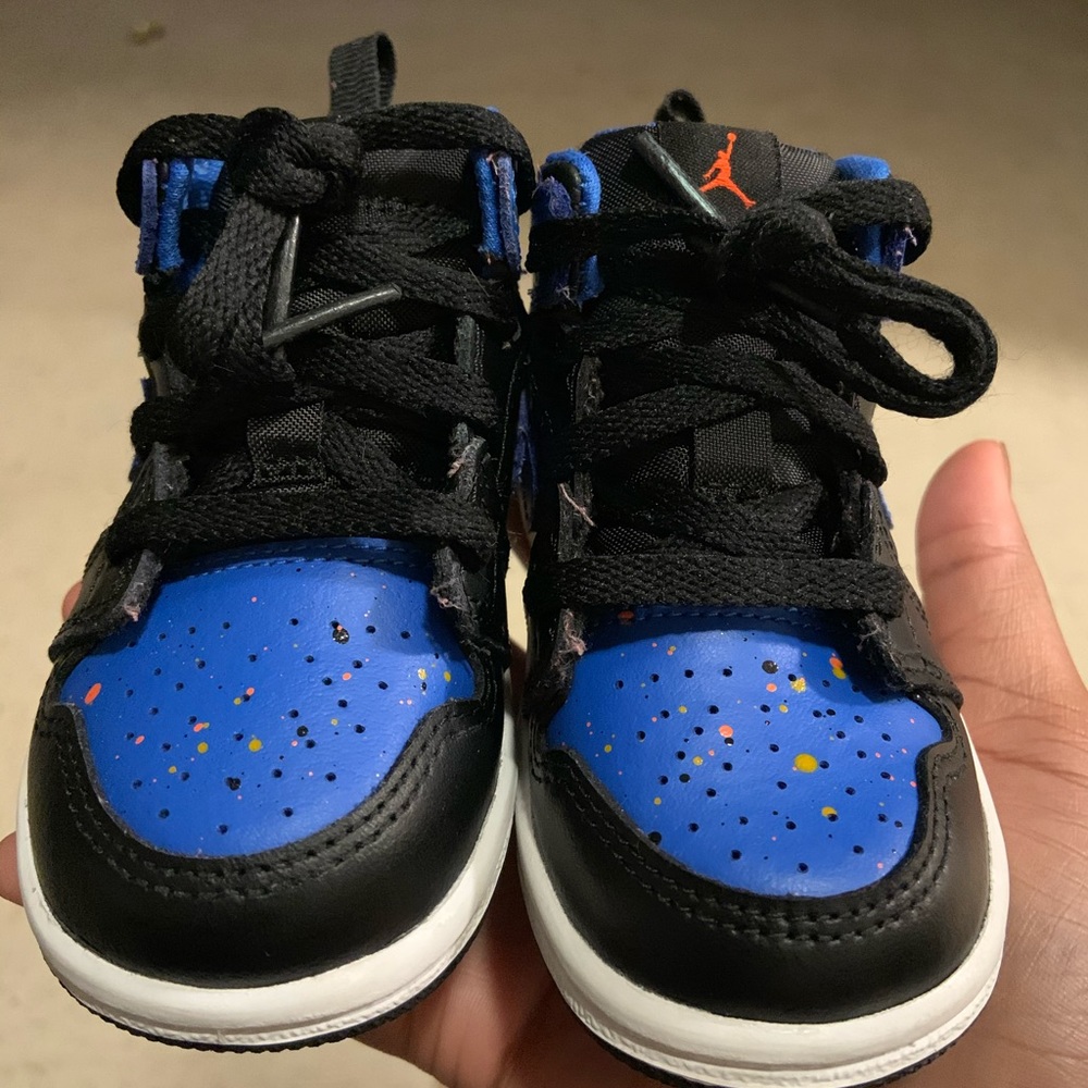 Jordan 1 Royal Paint Splatter 5c